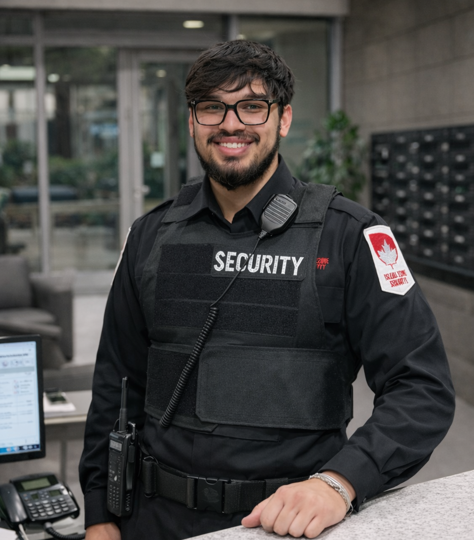 updated Security guard at concierge desk